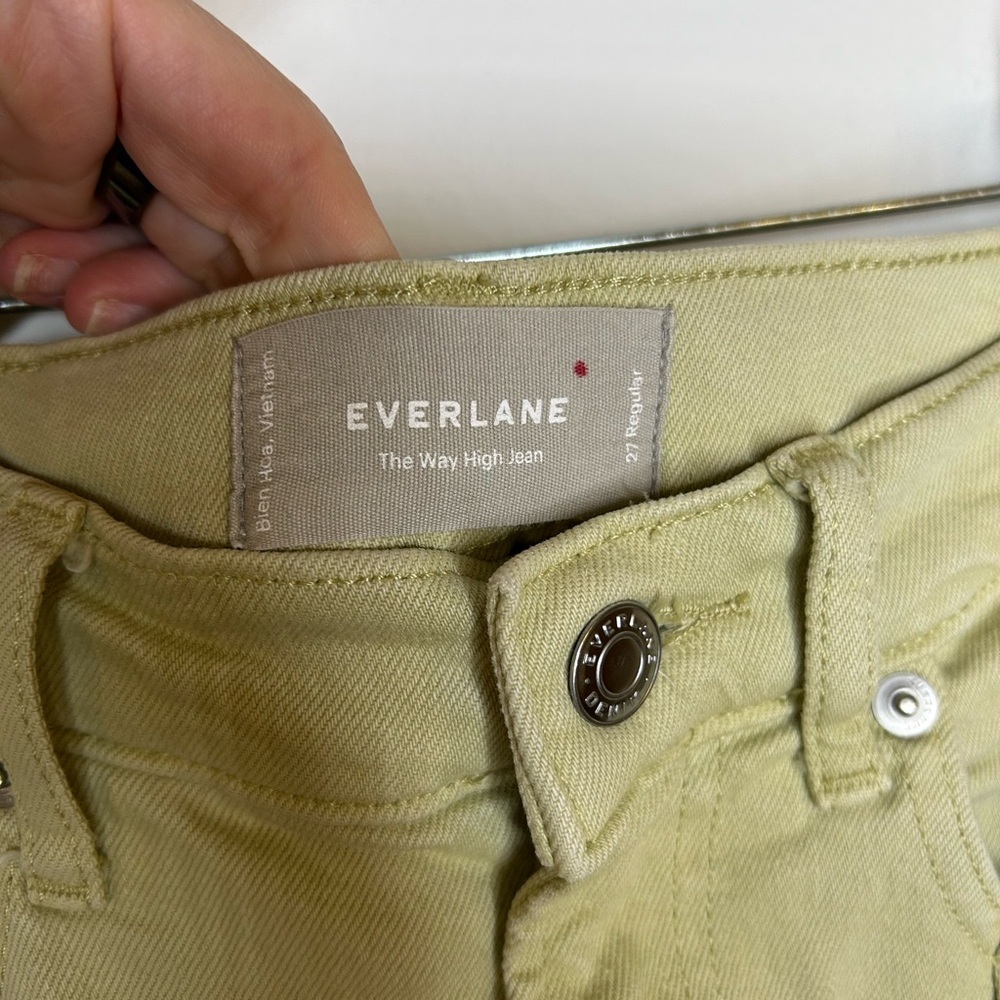 Everlane The Way High Cotton Straight Leg Jean in Light Green size 27 - Picture 6 of 9